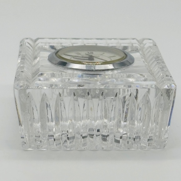 Vintage Waterford Crystal Boudoir/Small Table Clock, Roman Numerals, Circa 1990s - Picture 6 of 8